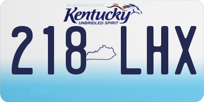KY license plate 218LHX