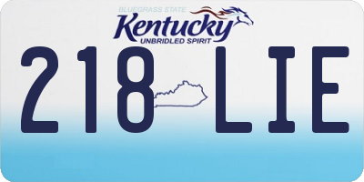 KY license plate 218LIE