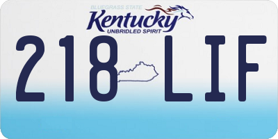 KY license plate 218LIF