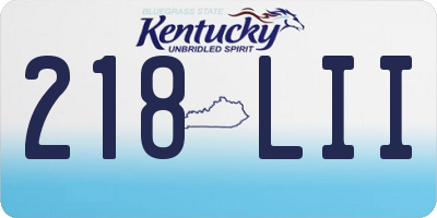 KY license plate 218LII