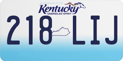 KY license plate 218LIJ