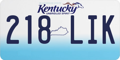 KY license plate 218LIK
