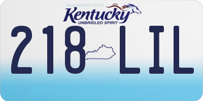 KY license plate 218LIL