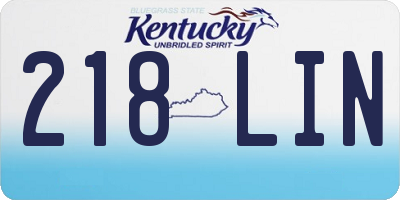 KY license plate 218LIN