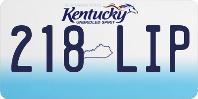 KY license plate 218LIP
