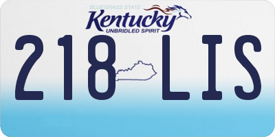 KY license plate 218LIS