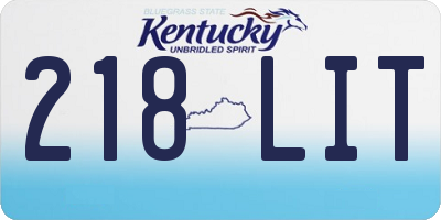 KY license plate 218LIT