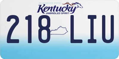 KY license plate 218LIU