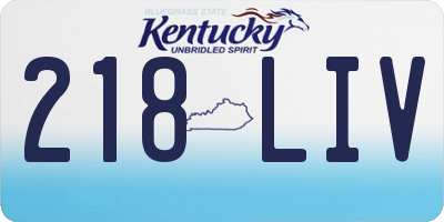 KY license plate 218LIV