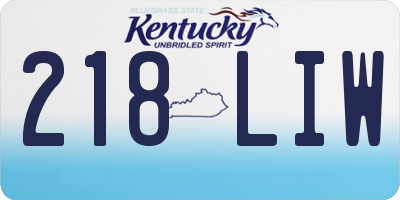 KY license plate 218LIW
