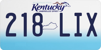 KY license plate 218LIX