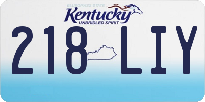 KY license plate 218LIY