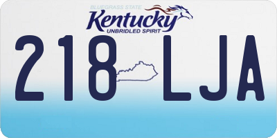 KY license plate 218LJA