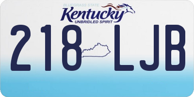 KY license plate 218LJB