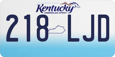 KY license plate 218LJD