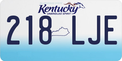 KY license plate 218LJE