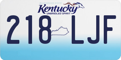 KY license plate 218LJF