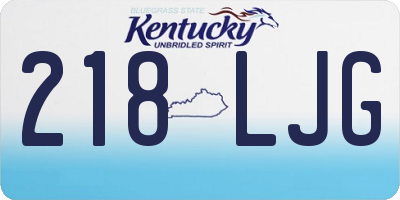 KY license plate 218LJG