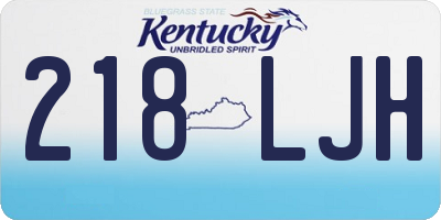KY license plate 218LJH