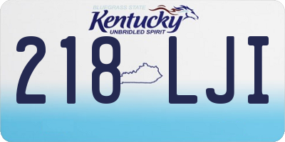 KY license plate 218LJI