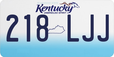 KY license plate 218LJJ