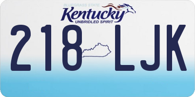 KY license plate 218LJK