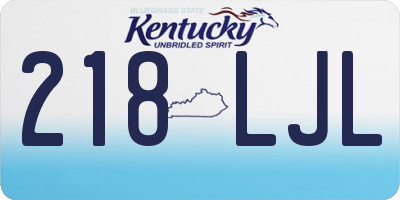 KY license plate 218LJL