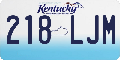 KY license plate 218LJM
