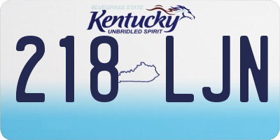 KY license plate 218LJN