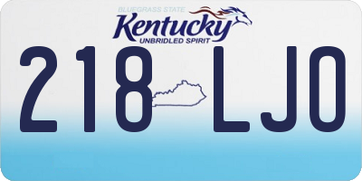 KY license plate 218LJO