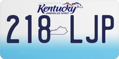 KY license plate 218LJP