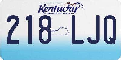 KY license plate 218LJQ