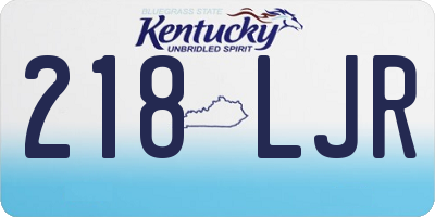 KY license plate 218LJR