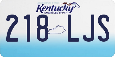 KY license plate 218LJS