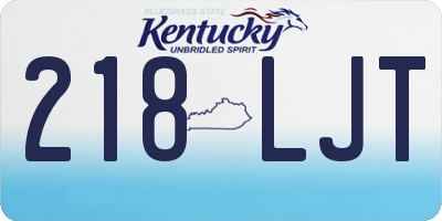 KY license plate 218LJT