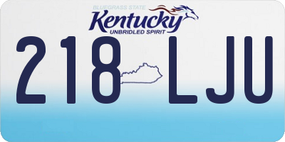 KY license plate 218LJU