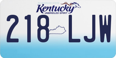 KY license plate 218LJW