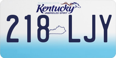 KY license plate 218LJY