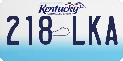 KY license plate 218LKA