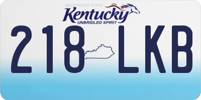 KY license plate 218LKB