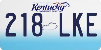 KY license plate 218LKE