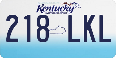 KY license plate 218LKL