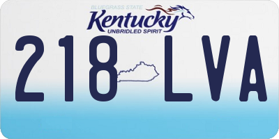 KY license plate 218LVA