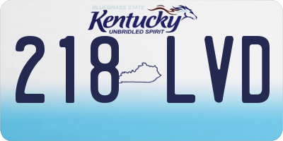 KY license plate 218LVD