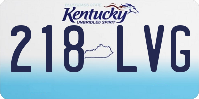 KY license plate 218LVG