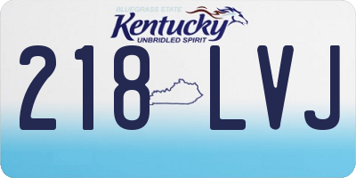KY license plate 218LVJ
