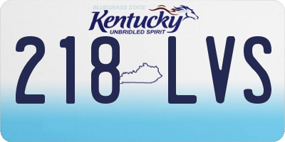 KY license plate 218LVS