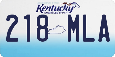 KY license plate 218MLA