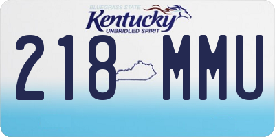 KY license plate 218MMU