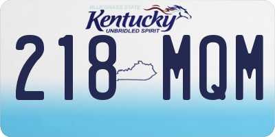 KY license plate 218MQM
